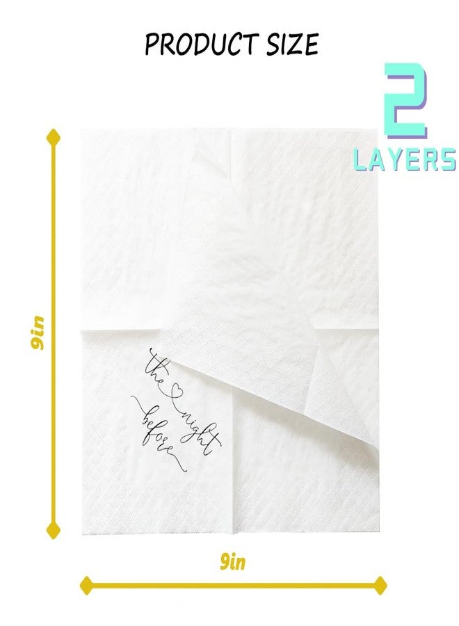 Geloar The Night Before Rehearsal Dinner Cocktail Napkins, The Night Before Party Supplies Paper Napkins in Bulk for Rehearsal Dinner Wedding Beverage Table Decor 2-Ply, 5x5 Inches (50, Black) - Image 5
